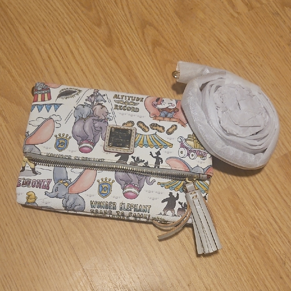 Dumbo Dooney & Bourke Clutch with Tassel and Shoukder Strap